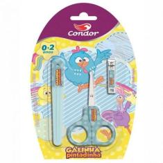 Imagem de Kit De Unha Infantil Condor Galinha Pintadinha Tesoura, Cortador E Lix