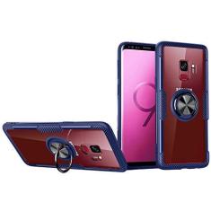 Imagem de SORAKA Capa transparente para Samsung Galaxy S9 com suporte para anel,capa de PC rígida transparente Capa Samsung Galaxy S9 com placa de metal para suporte magnético de telefone para carro