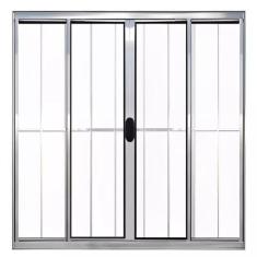 Imagem de Janela De Alumínio Brilhante Vitro De Correr 4 Folhas Com Grade Cmc Mo