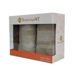 Imagem de Toalha de Banho e Rosto 100% Algodão Jogo 2 Peças Macio Lmpeter - TOAL