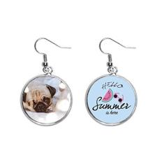 Imagem de Bulldog Pet Animal Lonely Picture Ear Drop Summer Melancia brinco Wear