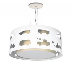 Imagem de Lustre Infantil Pendente Recorte Carrinhos 50X16 Crú