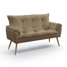 Imagem de Poltrona Namoradeira Decorativa Opala Sued Capuccino Aradecor