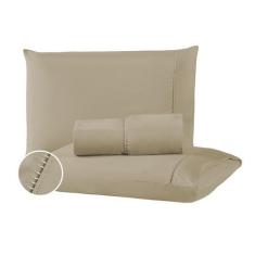 Imagem de Jogo De Lençol Casal 400 Fios 3 Peças Percal 100% Toque Macio  - Chuva