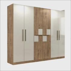 Imagem de Guarda Roupa Toronto Casal 6 Portas e 3 Gavetas Ipê/Off White