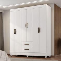 Imagem de Guarada Roupa Casal Com 6 Portas Guararapes Branco Brilho