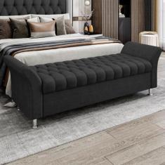 Imagem de Recamier Baú Casal Roma em Veludo - Sonhar Estofados, VL-36 Preto