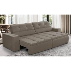 Imagem de Sofá Retrátil e Reclinável 2 lugares 1,70m com Molas Stella Suede Capuccino Adonai Estofados