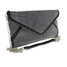 Imagem de Bolsa feminina tiracolo envelope com strass brilho premium  - glamour,
