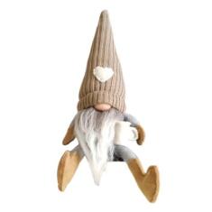 Imagem de Eforcase Bonita boneca gnomo de Natal feita à mão de pelúcia para decoração de casa, gnomos feitos à mão com xícara de café, bandeja em camadas, decorações de anão, gnomo anão, decoração de elfo