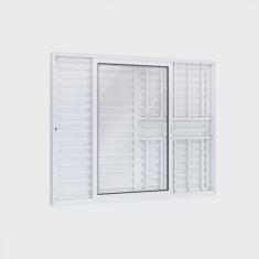 Imagem de Janela Veneziana Alumínio Lateral 3 Folhas Eccellente 120x150cm Lucasa