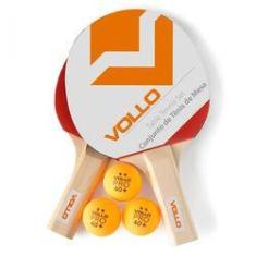 Imagem de Kit Tênis de Mesa 2 Raquetes 3 Bolinhas Vollo Pro Ping Pong