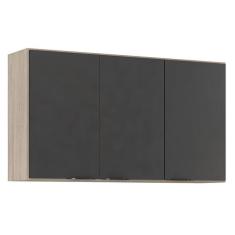 Imagem de Armário Aéreo Para Cozinha Firenze 3 Portas Avena Grafito - Demóbile