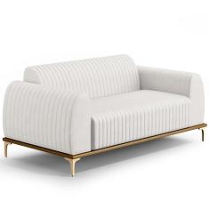 Imagem de Sofá 150cm 2 Lugares Base Gold Molino D06 pu C-12 Branco - Mpozenato