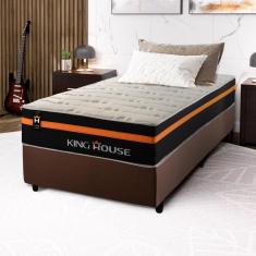 Imagem de Conjunto Cama Box c/ Molas Ensacadas Sirius Preto Solteiro 96x203x65