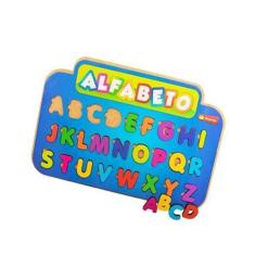 Imagem de Painel Alfabético Brinquedo Educativo E Pedagógico Em Mdf - Maninho Br