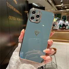 Imagem de Estojo macio à prova de choque para celular Plating Love Heart para iPhone 14 13 12 11 Pro Max X XR XS 7 8 Plus SE 3 Lens Camera Protective Cover, grey, For iPhone 12