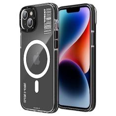 Imagem de YOUNGKIT Capa magnética compatível com iPhone 14 Plus com proteção total cristalina [tecnologia anti-amarelamento] Capa traseira rígida à prova de choque militar e capa protetora macia para celular,