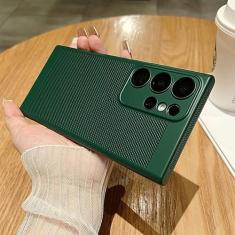 Imagem de Capa respirável de dissipação de calor de malha para Samsung Galaxy S23 S22 S21 Note 10 Plus 20 Ultra S20 FE A73 A53 A52 A54 Capa rígida para PC, verde escuro, para Samsung A73 5G