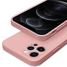 Imagem de Capa de telefone neon de silicone líquido quadrado para iPhone 11 14 13 12 Pro Max Xs Xr X 7 8 Plus Capa de proteção de lente completa, rosa, para iPhone 7 8 Plus