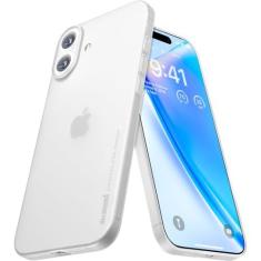 Imagem de memumi Capa para celular 16, capa ultrafina de 0,3 mm para telefone 16, capa com acabamento fosco com proteção total da câmera, capa antiarranhões e resistente a impressões digitais, suporta