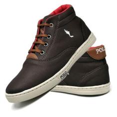 Imagem de Tênis Masculino Infantil Juvenil em Lona Cano Alto na cor Café do 27 a