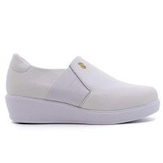 Imagem de Tênis Feminino Slip On Plataforma Couro Branco Usaflex AJ0602-Feminino