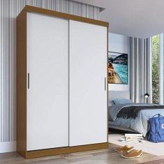 Imagem de Guarda Roupa 2 Portas Correr 2 Gavetas Tuco Espresso Móveis Amadeirado/Branco