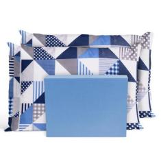 Imagem de Jogo De Lençol Casal Padrão 3 Peças 200 Fios Geométrico Ul - Casa Home