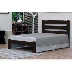 Imagem de Cama De Casal Luna De Madeira Maciça Angelim Pedra/Tauari - Cor Tabaco