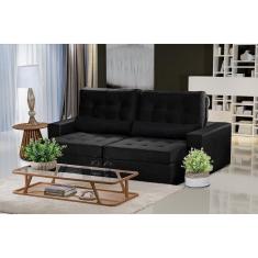 Imagem de Sofá 3 Lugares 2.30 Mt Retrátil Reclinável Preto