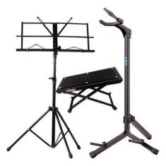 Imagem de Kit Suporte Violão Ask G3s + Descanço Pé + Estante Partitura
