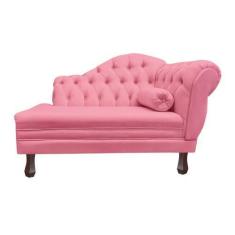 Imagem de Recamier Sofá Esquerdo Larissa 120cm Sala Suede Rosa Barbie - INCASA D