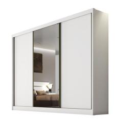Imagem de Guarda Roupa Casal 1 Porta Espelhada 6 Gavetas 100%Mdf Diamond Branco
