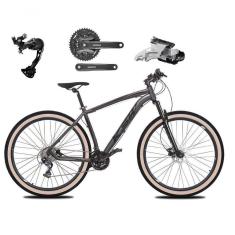 Imagem de Bicicleta Aro 29 Ksw Xlt Alívio E Altus 27v Freio Hidráulico Garfo Trava Pneu Faixa - Grafite Tam.15