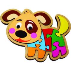 Imagem de Brinquedo Em Madeira Quebra Cabeça Infantil Cachorro Premium