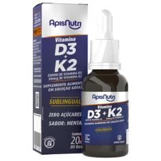 Imagem de Suplemento De Vitamina D3 + K2 Gotas 20Ml Sabor Menta