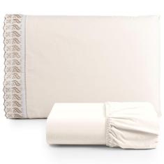 Imagem de Jogo De Lençol Lese Percal 180 Fios Solteiro 2 Peças Barato - Palha