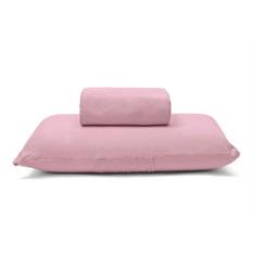 Imagem de Jogo de Cama Buettner Solteiro Malha Basic Liso 2 Peças Rose Blush