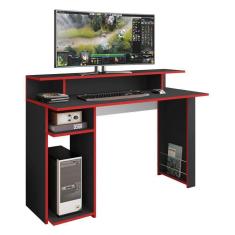 Imagem de Mesa Gamer Com 1 Porta Revistas Multimóveis Cr25236 Preto Preto