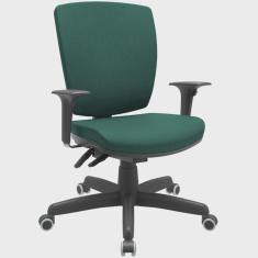 Imagem de Cadeira de Escritório Diretor Office Base Giratória Preto Alta Flexi P03 Poliéster Verde - Lyam