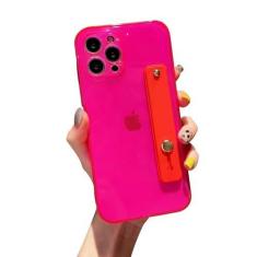 Imagem de siduater Capa com suporte de alça para iPhone 11 Pro de 5,8 polegadas com suporte, capa traseira de policarbonato translúcido + amortecedor de TPU macio com alça ajustável para o dedo para iPhone 11