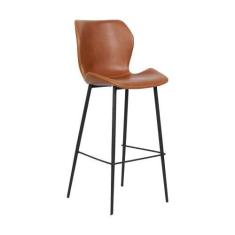 Imagem de Banqueta Alta Com Encosto Para Bancada Cozinha Pés Aço Penha R02 Pu Ma