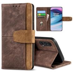 Imagem de GANGANPRO Coldre de couro para celular executivo OnePlus Nord CE 3 Lite/K11x/Nord N30, capa flip antiderrapante resistente a arranhões com suporte para cartão, capa carteira com suporte de 16,72