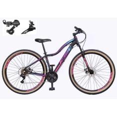 Imagem de Bicicleta Aro 29 Feminina Ksw Mwza Alumínio 24v Câmbios Shimano Tz Freio a Disco Pneus Faixa Bege-Feminino