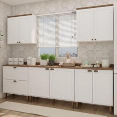 Imagem de Cozinha Completa Iluminata 9 Portas 1 Gaveta Branco/Ébano - Genialflex