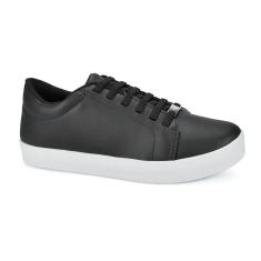 Imagem de Tenis Casual Sapatenis Godiva Preto Godiva Cadarço Elastano Confortavel-Feminino