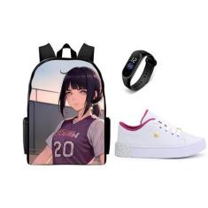 Imagem de Conjunto Feminino Tenis Casual Mais Mochila E Relogio Infantil Volta A
