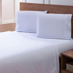 Imagem de Jogo de Cama Percal Soft 300 Basics Queen Macio e Aveludado Branco