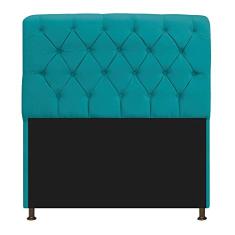 Imagem de Cabeceira Lady Estofada Capitonê 160 cm para Cama Box Queen Suede  Turquesa Quarto - AM Decor